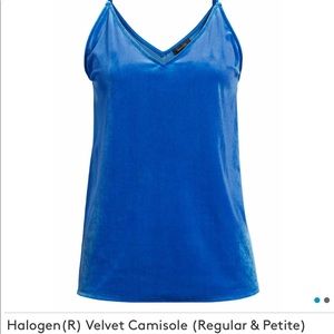 NWT Halogen velvet blue tank top XL soft silky